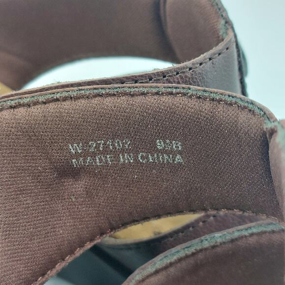 Walking Cradles Brown Leather Sandals Slides 9.5 - Picture 10 of 11